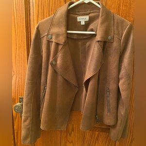 Faux leather coat from Evereve (brown, M). Worn once or twice.